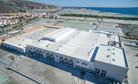 A imagem aérea do centro produtivo de Granada La Palma