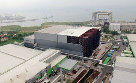 Vista aérea do espetacular armazém autoportante de Hayat Kimya