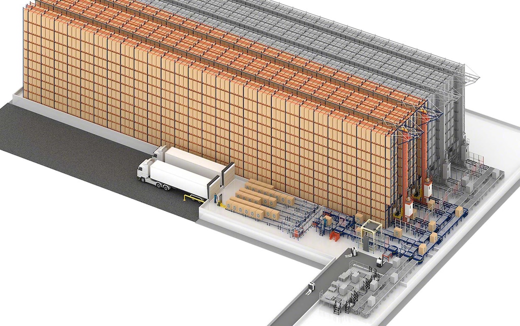 Armazém automático da Sabarot na França com capacidade para 6.376 paletes