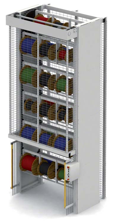 Sistema de armazenamento vertical automático para boninas.