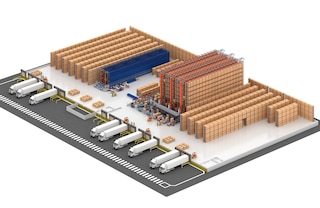 Magazijnkranen voor pallets kunnen worden gecombineerd met conventionele opslagsystemen