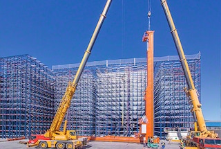 Instalação dos equipamentos de movimentação nos sistemas autoportantes automáticos