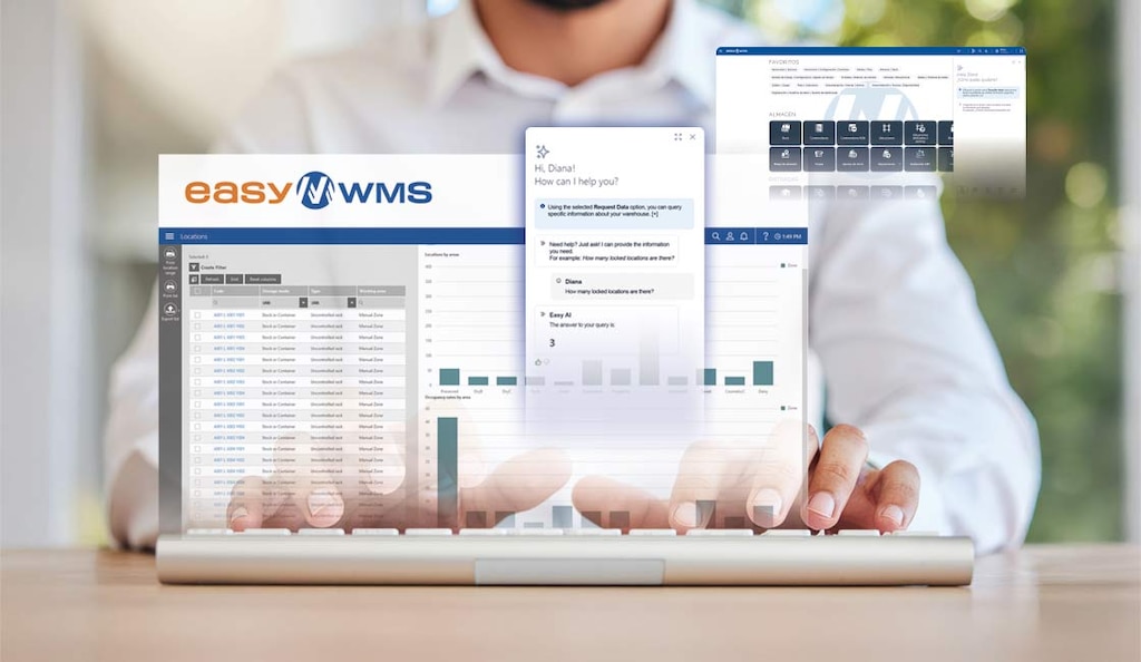 O sistema de gerenciamento de armazém Easy WMS utiliza IA generativa