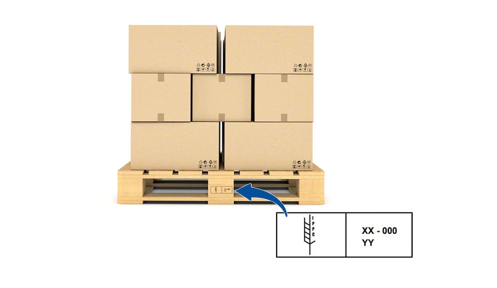 Os paletes de madeira com tratamento fitossanitário devem estar identificados com um selo como indica a NIMF 15