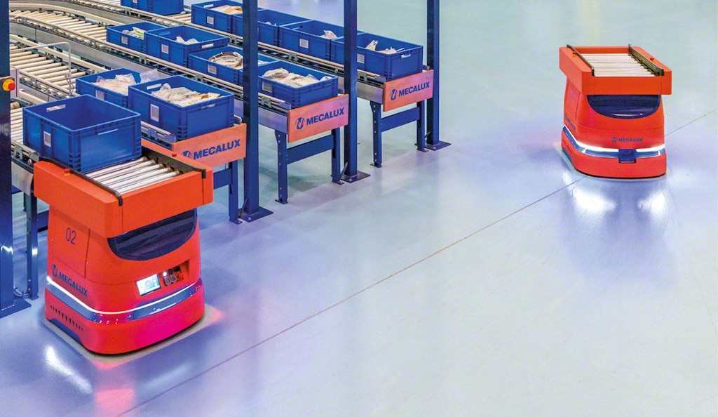 Capazes de gerar mapas com o SLAM, os AMR da Mecalux se adaptam perfeitamente aos armazéns