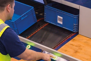 As caixas voltam automaticamente para o armazém