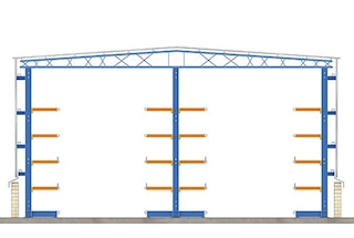 A estrutura tipo cantilever pode ser utilizada para a construção de armazéns autoportantes