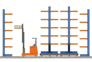 A estrutura cantilever móvel aumenta a capacidade de armazenamento