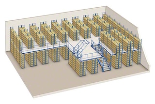 Mini porta pallets M55 de grande altura para usar em corredores elevados