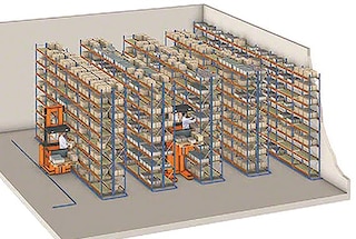 Prateleira mini porta pallet M55 de grande altura para utilizar com máquinas selecionadoras de pedidos