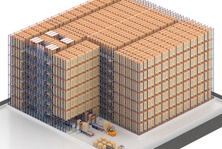 O Pallet Shuttle 3D é ideal para empresas com necessidades de armazenamento em massa de paletes