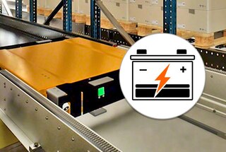 Para carregar a bateria, o shuttle 3D vai para uma das estações de carga