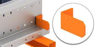 Batentes final de percurso nas estantes com Pallet Shuttle