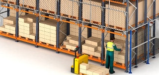 Proteção dos corredores de picking das estantes com Pallet Shuttle