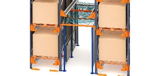 Proteção de passagens em estantes Pallet Shuttle
