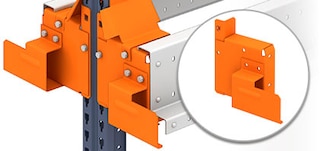 Suporte exterior de trilho nas estantes Pallet Shuttle