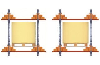 As folgas das estantes são determinadas baseando-se as dimensões da unidade de carga armazenada