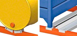 Os porta paletes deslizantes aceitam os diferentes acessórios disponíveis para os sistemas convencionais