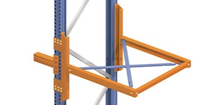 Suportes de entrada das estruturas porta pallets