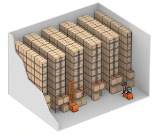 Estruturas porta pallet com suporte de entrada nas cabeceiras