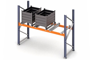 Suportes para armazenar contêineres em um rack porta pallet