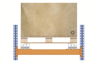 Na configuração com carros, os paletes se apoiam nos carros, excetuando o último, que se apoia nos trilhos