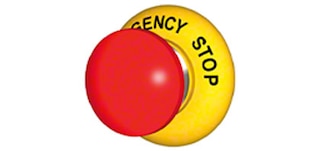 O sistema de parada de emergência permite parar o transelevador