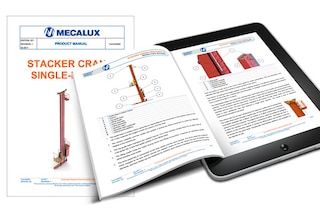 Os manuais do usuário e do produto facilitam a operação dos sistemas da Mecalux