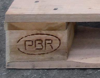 O pallet padrão brasileiro pode ser identificado pelas letras PBR