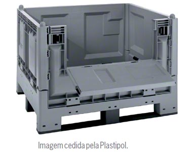 Contentor plástico construído com os critérios do europalete.